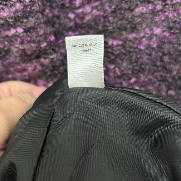Sejour Nordstrom Boucle Lined Jacket 3/4 Sleeve Snap Close 14W Purple Black - Picture 6 of 7